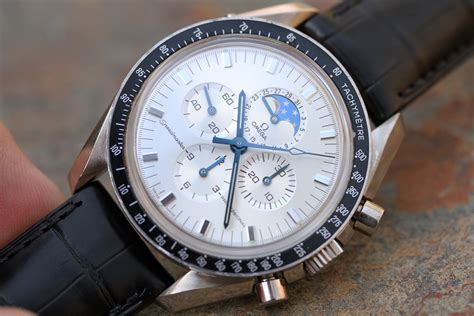 omega speedmaster white gold moonphase|omega speedmaster moonphase pre owned.